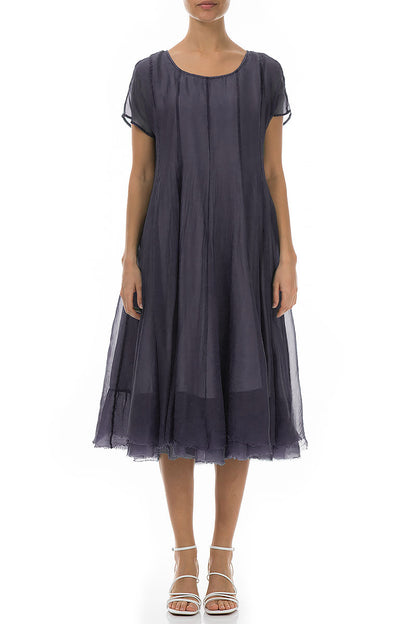 Flowy Amethyst Silk Chiffon Dress 1