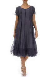 Flowy Amethyst Silk Chiffon Dress 4