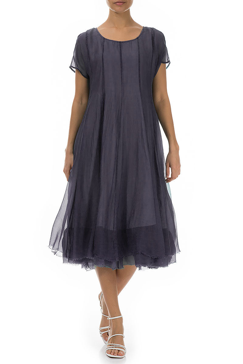 Flowy Amethyst Silk Chiffon Dress 4