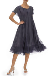 Flowy Amethyst Silk Chiffon Dress 3