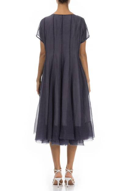 Flowy Amethyst Silk Chiffon Dress 2