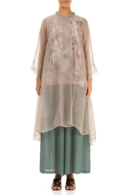 Flowy Beige Silk Chiffon Jacket 2