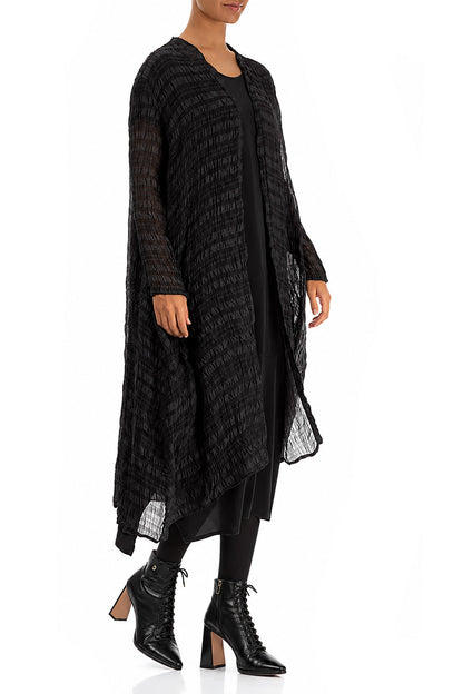 Flowy Black Light Silk Jacket