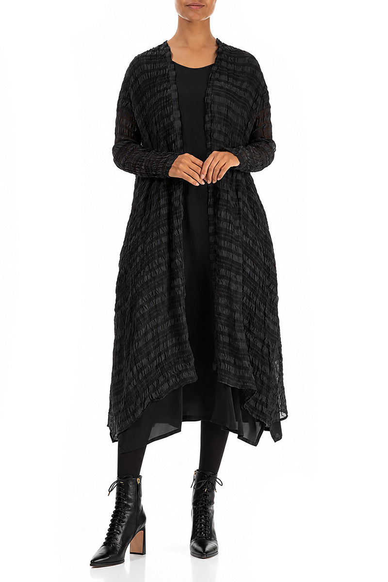 Flowy Black Light Silk Jacket