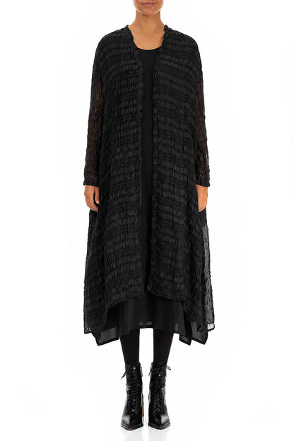Flowy Black Light Silk Jacket