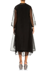 Flowy Black Silk Chiffon Jacket 2