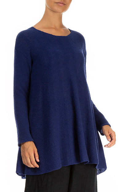 Flowy Cobalt Blue Wool Sweater