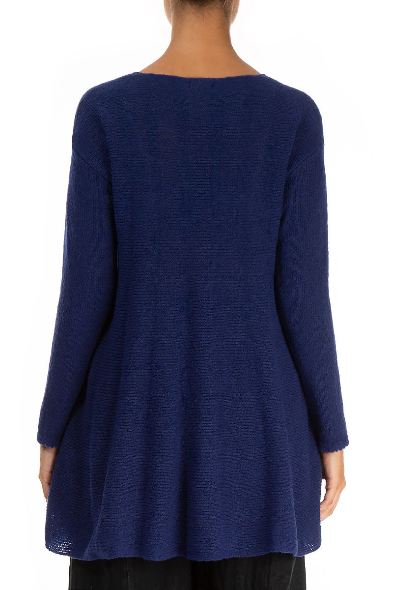 Flowy Cobalt Blue Wool Sweater