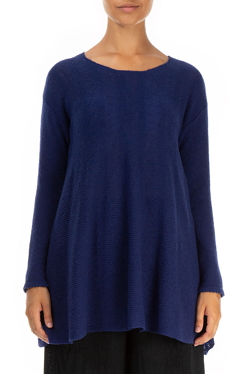 Flowy Cobalt Blue Wool Sweater