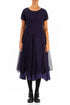 Flowy Dotty Royal Purple Silk Chiffon Dress 1
