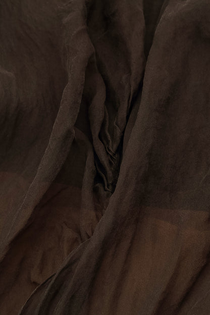 Flowy Forest Brown Silk Chiffon Jacket 5