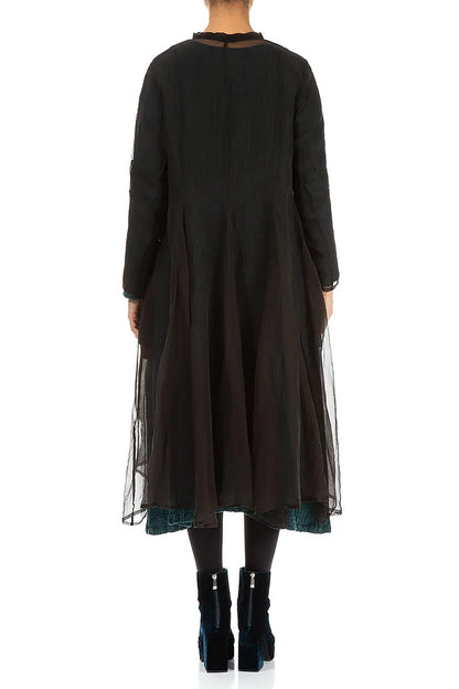 Flowy Forest Brown Silk Chiffon Jacket 2