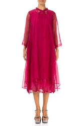Flowy Fuchsia Silk Chiffon Jacket 1