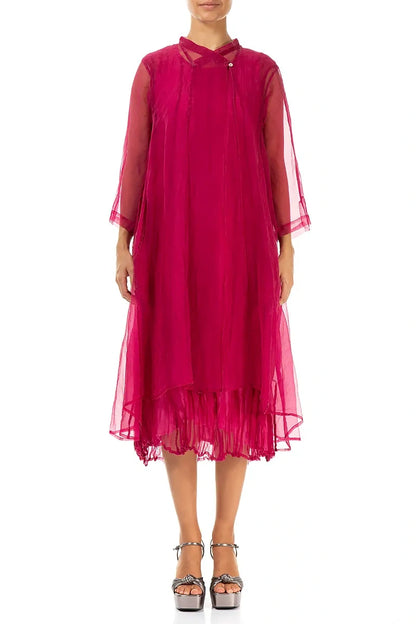 Flowy Fuchsia Silk Chiffon Jacket 1