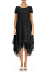 Flowy Layered Black Light Silk Dress 1