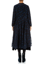 Flowy Royal Blue Bubbles Silk Jacket 2