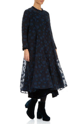 Flowy Royal Blue Bubbles Silk Jacket 3