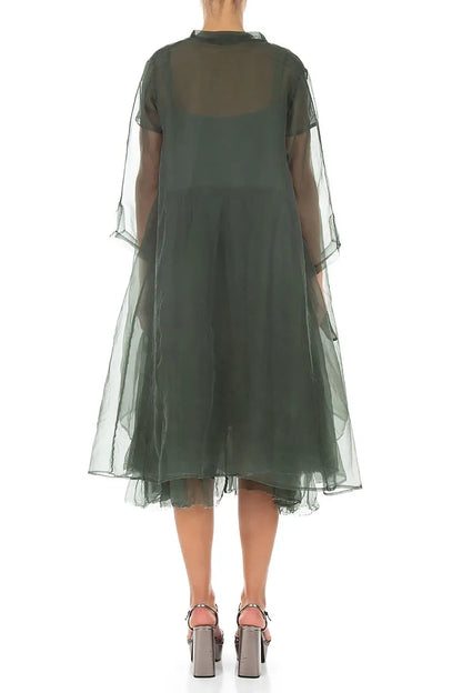 Flowy Sage Silk Chiffon Jacket 2