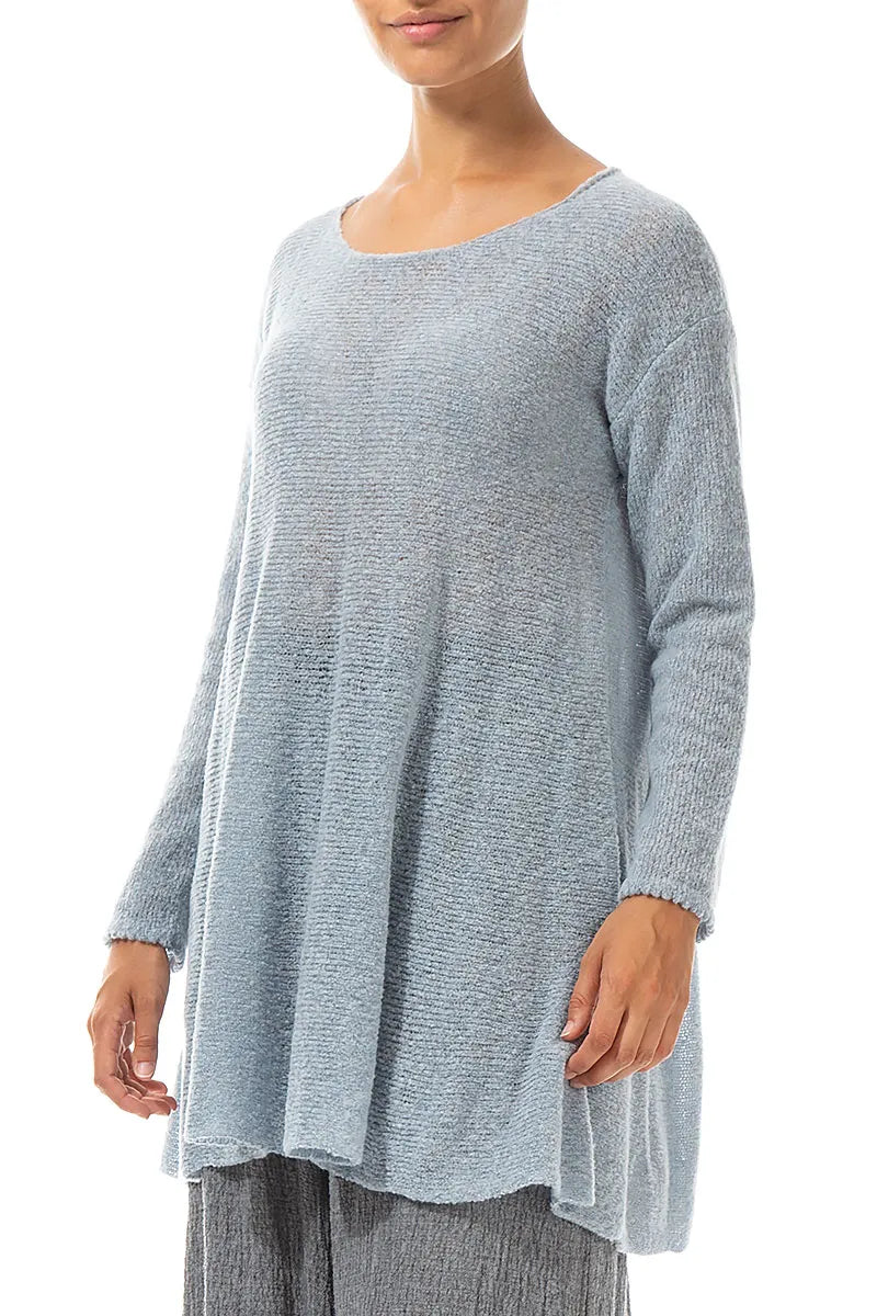 Flowy Silver Blue Wool Sweater 3