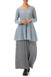 Flowy Silver Blue Wool Sweater 4