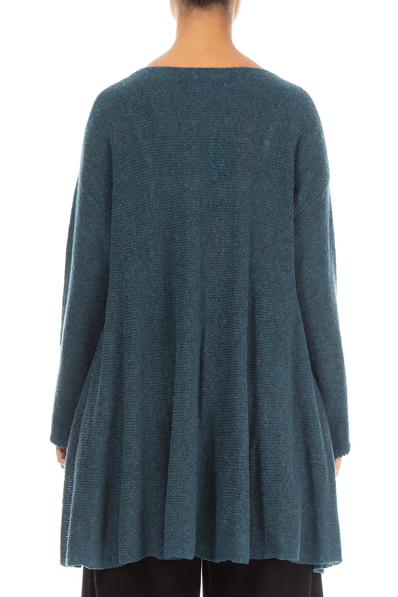 Flowy Teal Wool Sweater