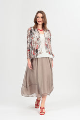 Fluid Beige Silk Chiffon Skirt 5