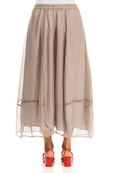 Fluid Beige Silk Chiffon Skirt 2