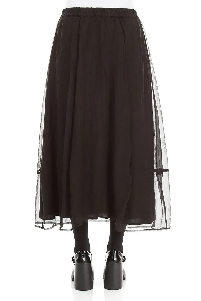 Fluid Black Silk Chiffon Skirt 2