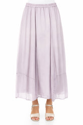 Fluid Lilac Silk Chiffon Skirt 1