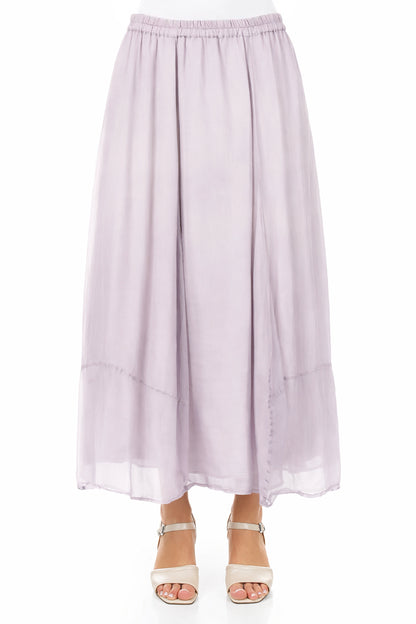 Fluid Lilac Silk Chiffon Skirt 1