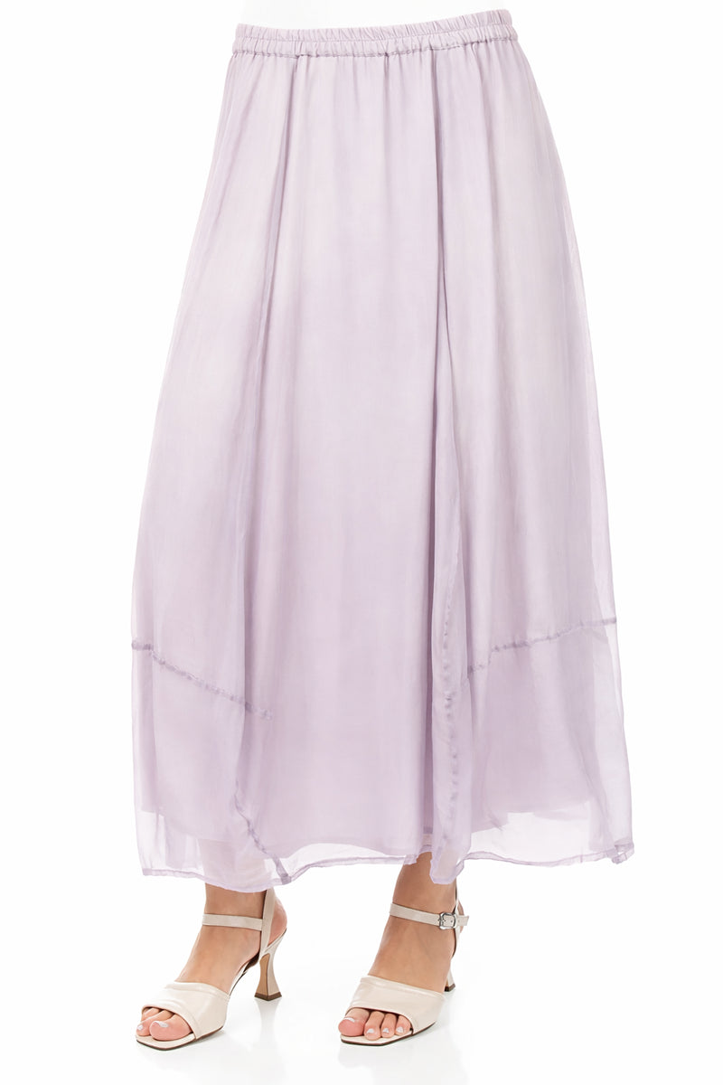 Fluid Lilac Silk Chiffon Skirt 3