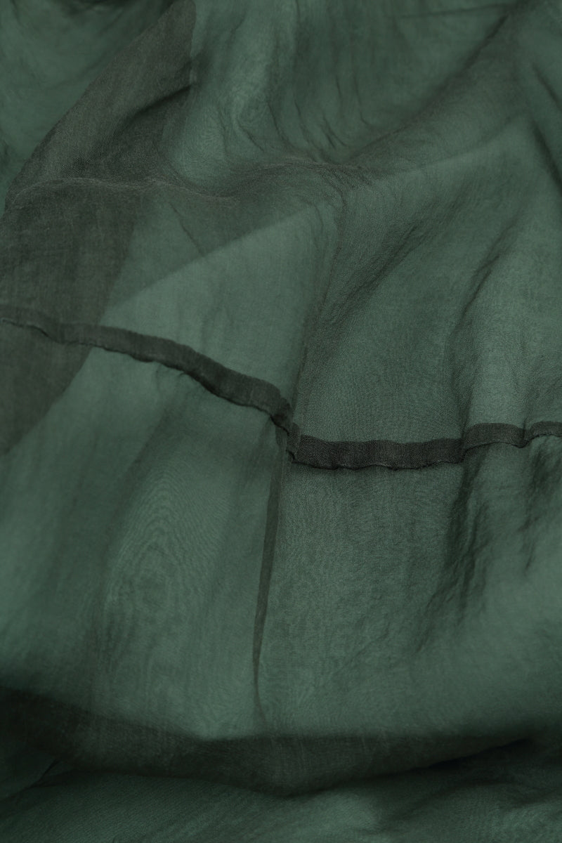 Jupe fluide en mousseline de soie sauge