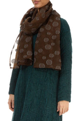 Aged Copper Bubbles Silk Scarf 3