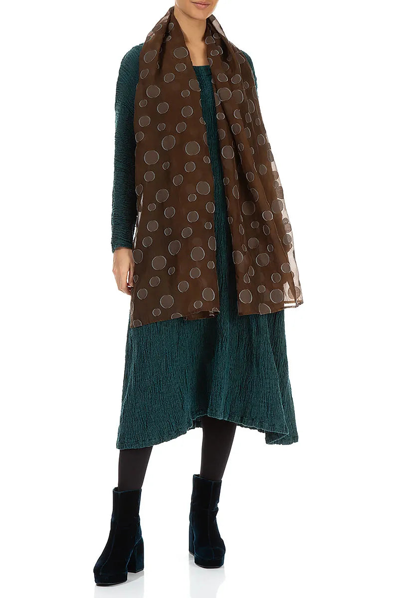 Aged Copper Bubbles Silk Scarf 2