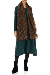 Aged Copper Bubbles Silk Scarf 2