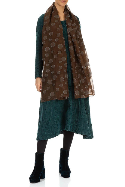 Aged Copper Bubbles Silk Scarf 2