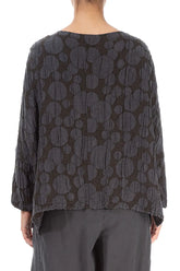 Forest Brown Circle Silk Jacket Blouse 2