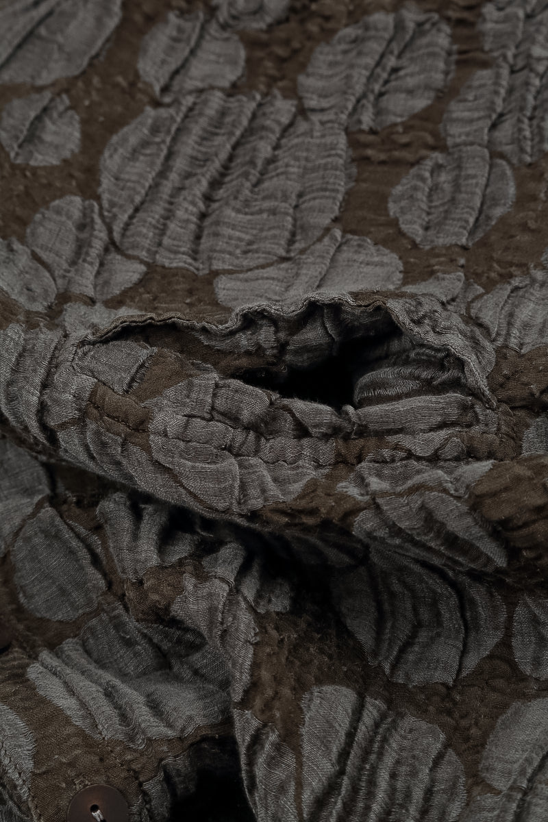 Forest Brown Circle Silk Jacket Blouse 5