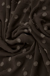 Layered Dotty Forest Brown Silk Dress 5