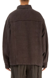 Forest Brown Heavy Linen Jacket 2