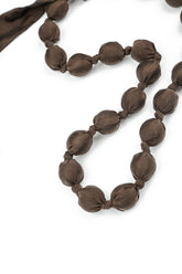 Forest Brown Silk Bead Necklace 5
