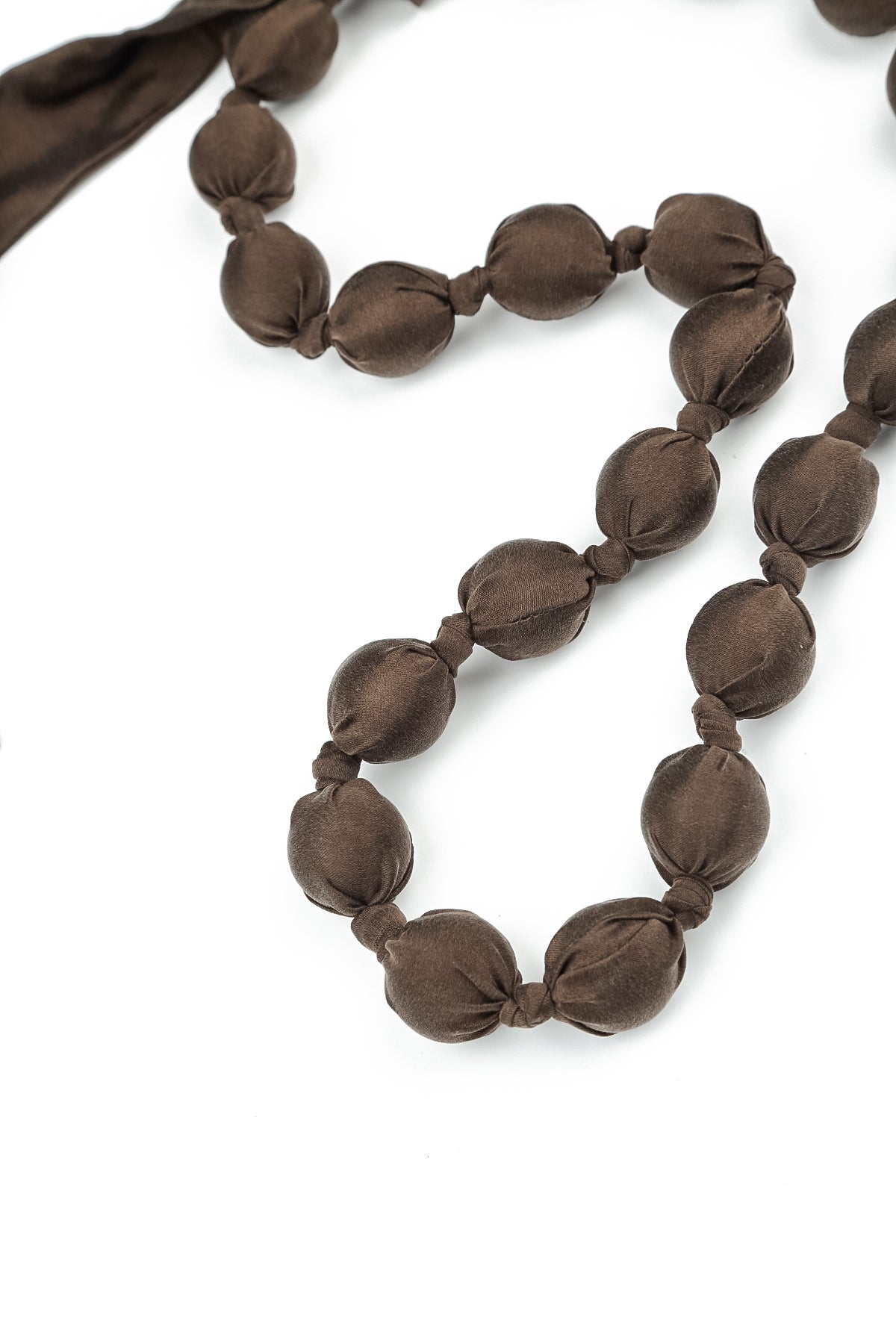 Forest Brown Silk Bead Necklace 5