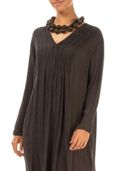 Forest Brown Silk Bead Necklace 3