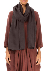 Forest Brown Soft Gauze Linen Scarf 1