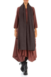 Forest Brown Soft Gauze Linen Scarf 2