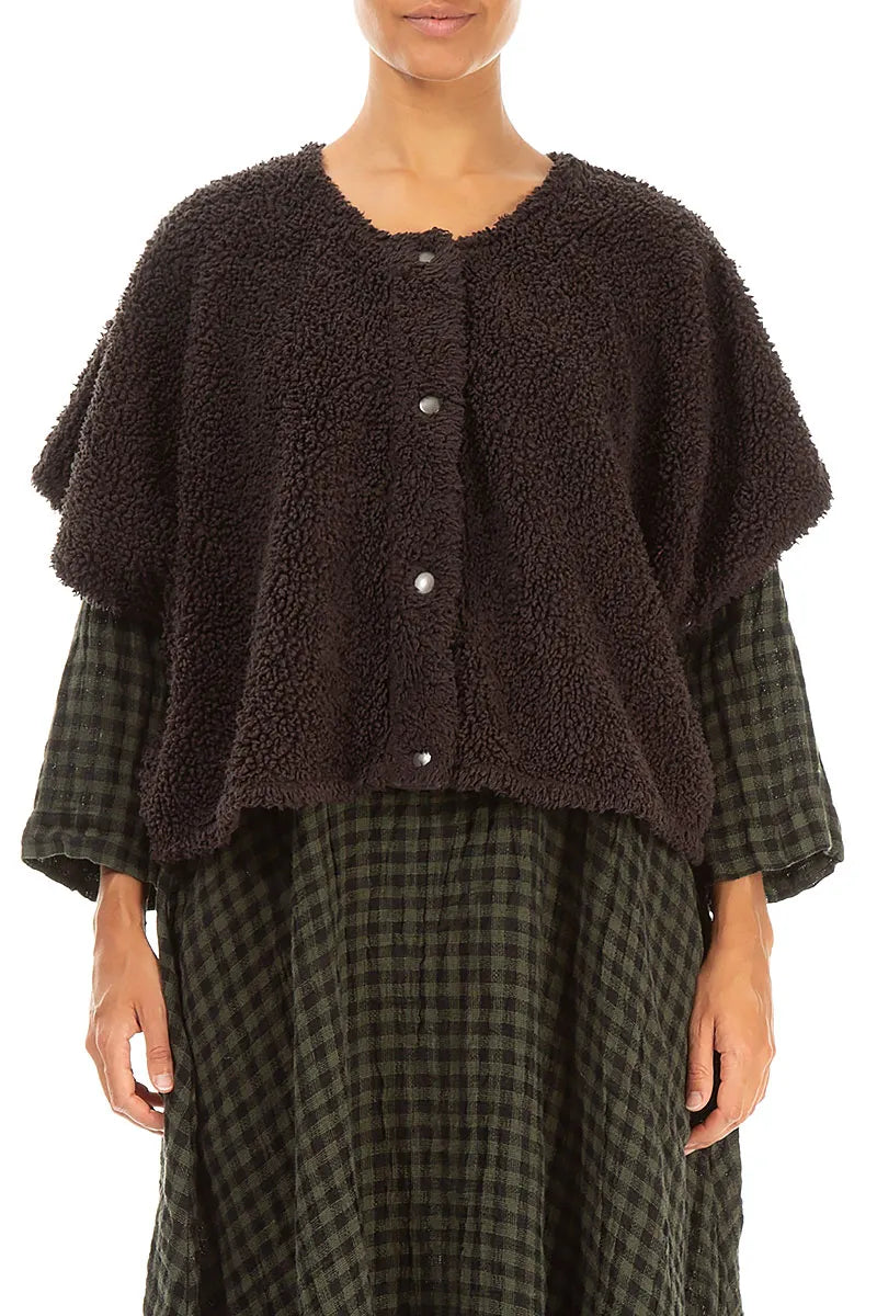 Forest Brown Teddy Cotton Gilet 1