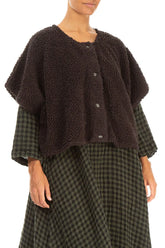 Forest Brown Teddy Cotton Gilet 3