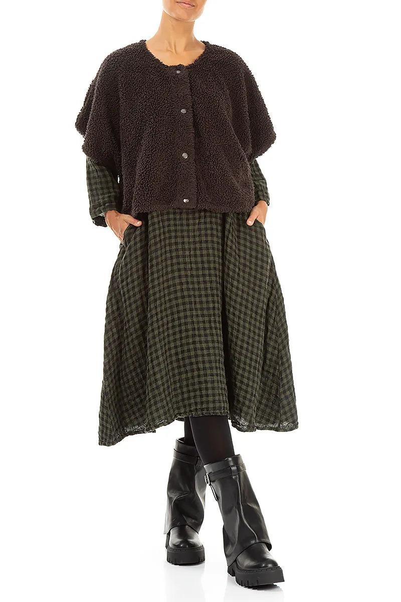 Forest Brown Teddy Cotton Gilet 4