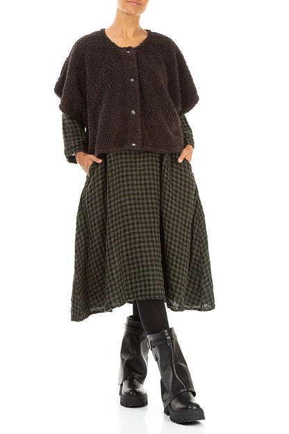 Forest Brown Teddy Cotton Gilet 4