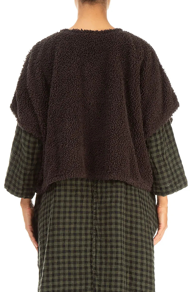 Forest Brown Teddy Cotton Gilet 2